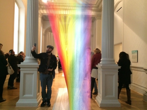 Wonder exhibition, Renwick Gallery, American Art Man taking selfie at Wonder exhibit, Renwick Gallery